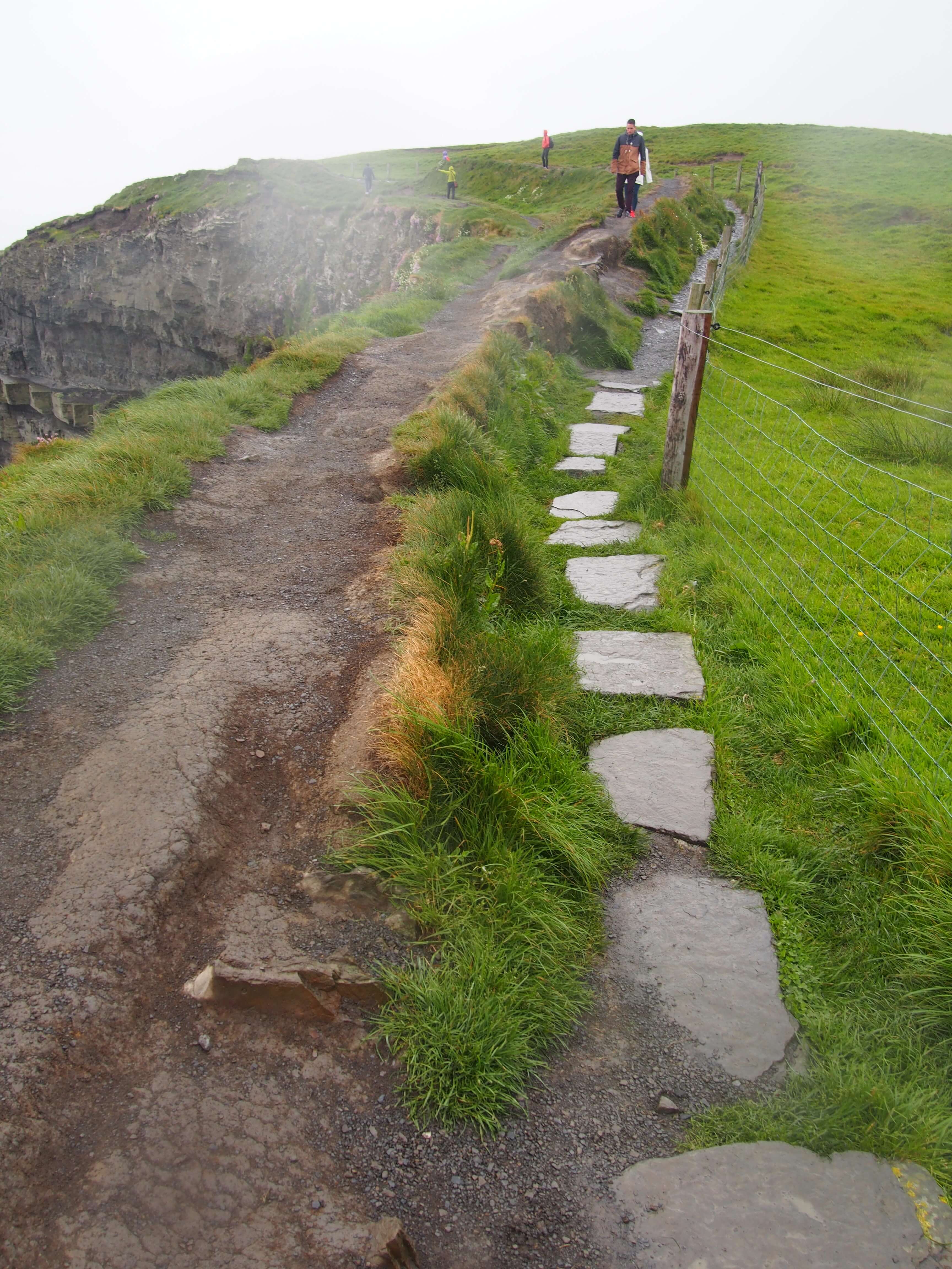 Cliffs of Moher with kids, rough path 