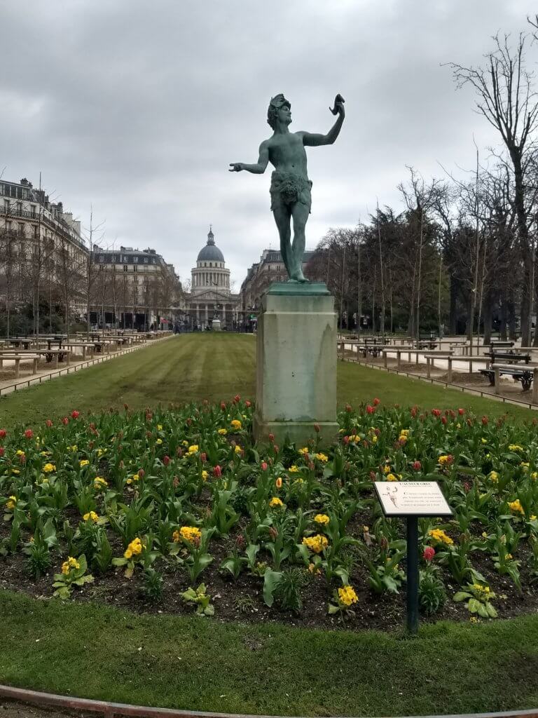 Luxembourg Gardens. In the background, the Pantheon