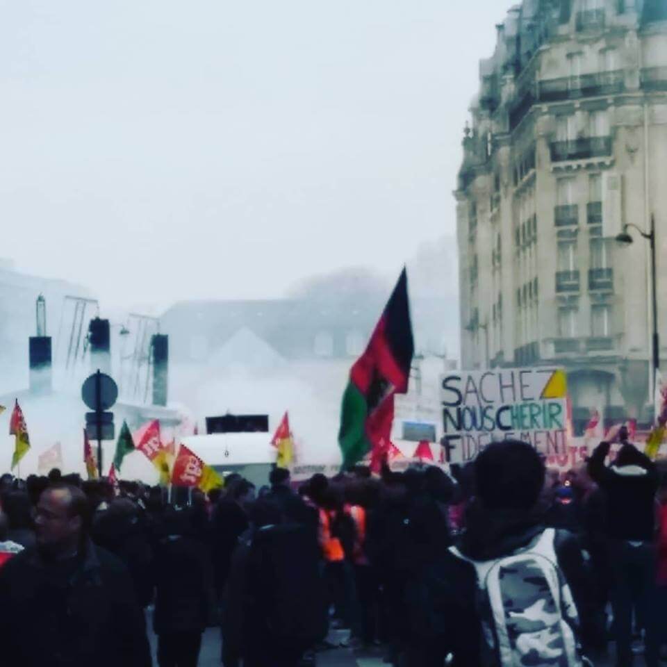 Protest near Gare de l"Est, Paris