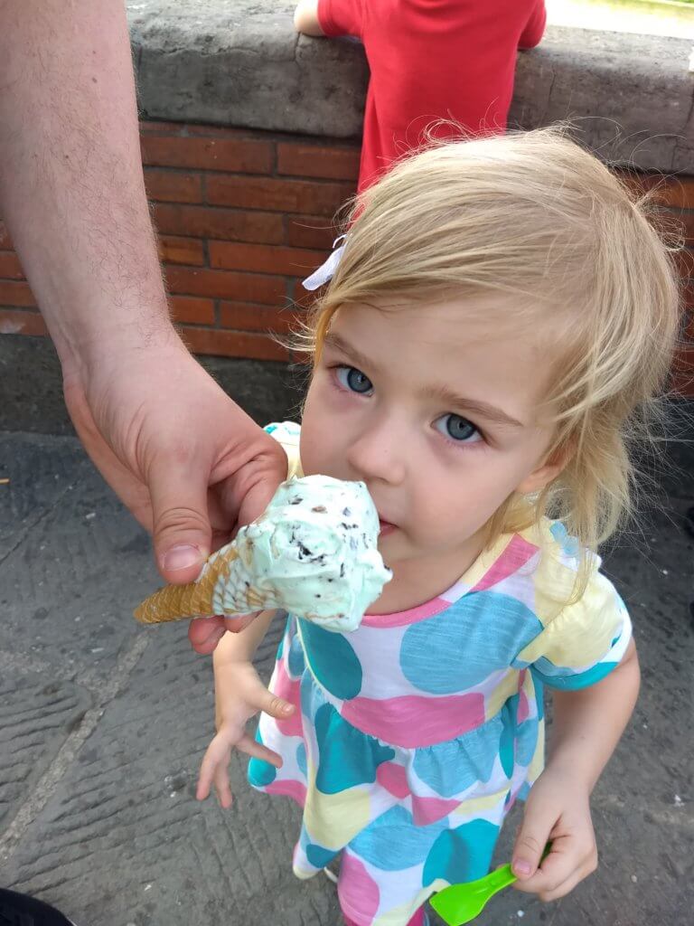 Ice cream at La Carraia in Florence with kids