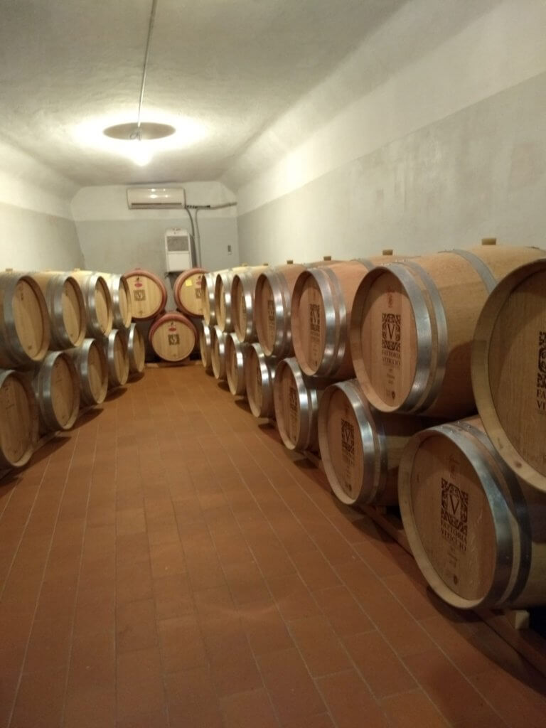 wine cellar at Vitticio Winery